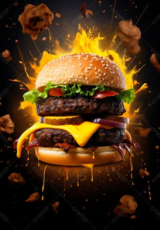 Imagem de um super hambúrguer completo 16