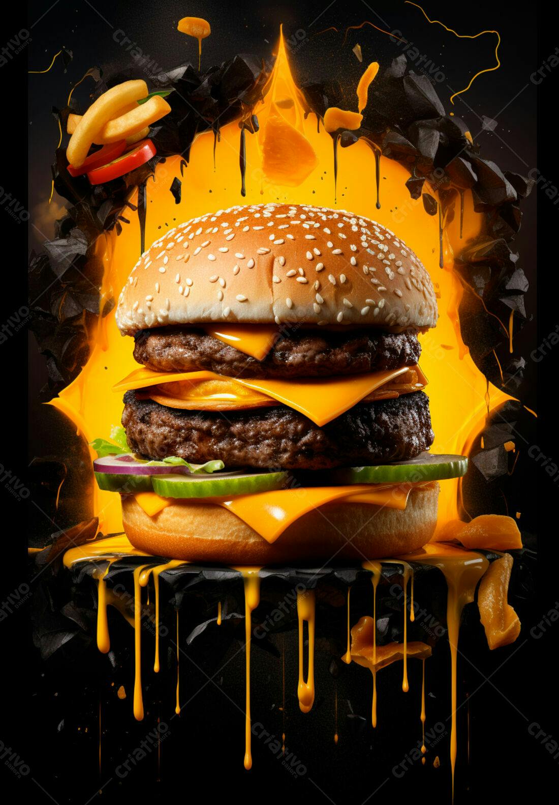 Duplo Cheeseburger em Chamas