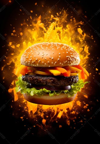 Imagem de um super hambúrguer completo 19