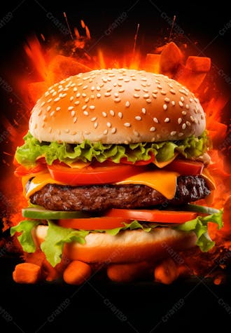 Imagem de um super hambúrguer completo 20