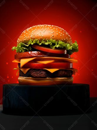 Imagem de um super hambúrguer completo 23