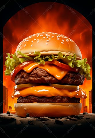 Imagem de um super hambúrguer completo 24