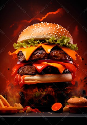 Imagem de um super hambúrguer completo 25