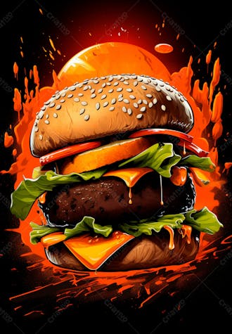 Imagem de um super hambúrguer completo 26