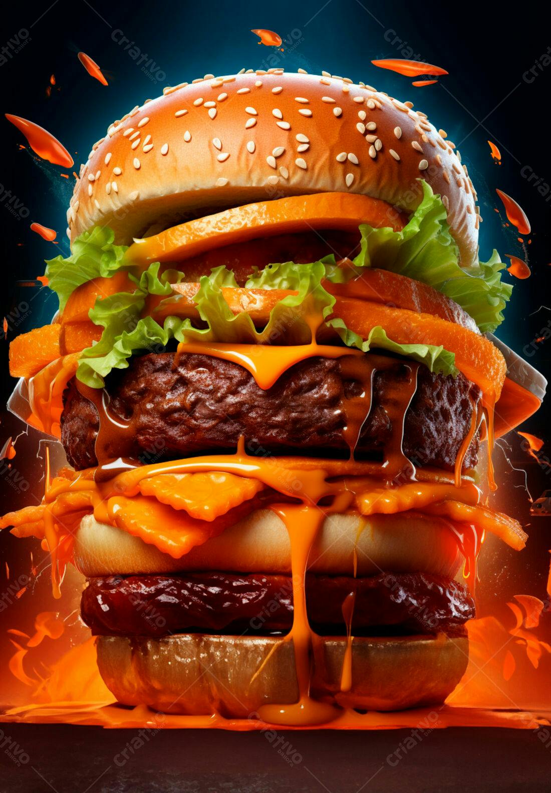 Hambúrguer Gigante com Queijo Derretido