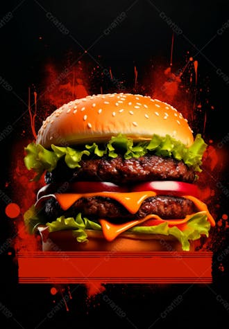 Imagem de um super hambúrguer completo 29