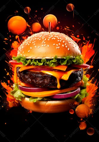 Imagem de um super hambúrguer completo 34