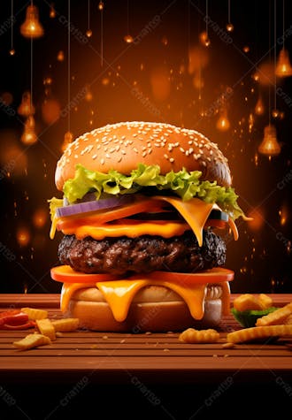 Imagem de um super hambúrguer completo 36