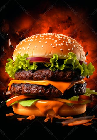 Imagem de um super hambúrguer completo 38