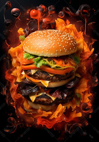 Imagem de um super hambúrguer completo 40