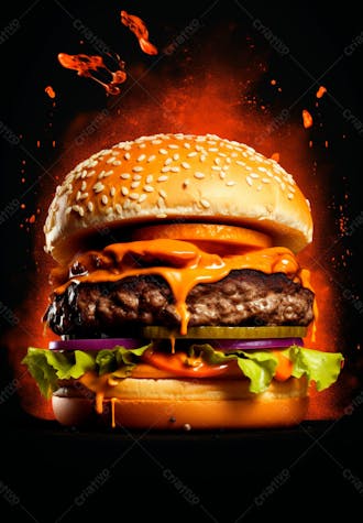 Imagem de um super hambúrguer completo 43