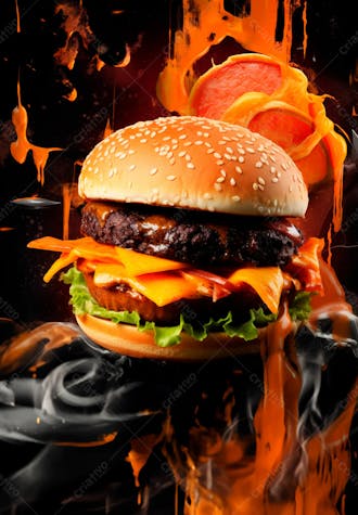 Imagem de um super hambúrguer completo 46