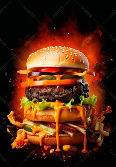 Imagem de um super hambúrguer completo 48