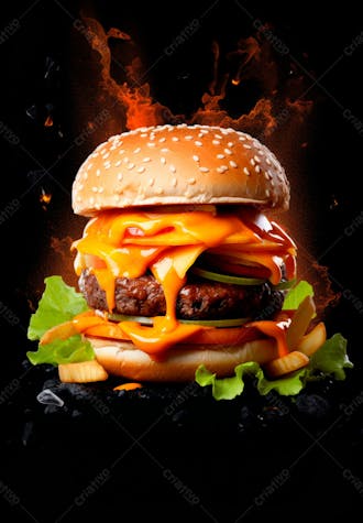 Imagem de um super hambúrguer completo 49
