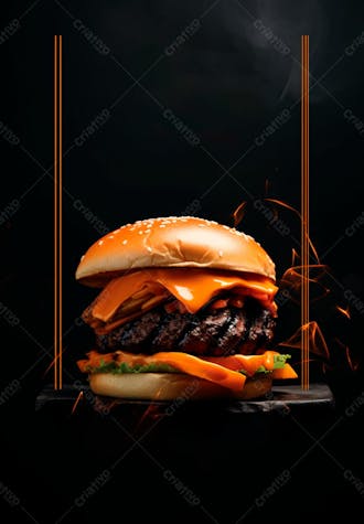 Imagem de um super hambúrguer completo 51