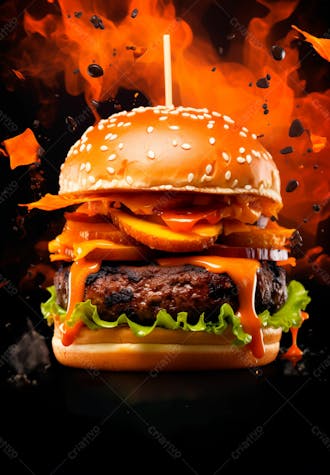 Imagem de um super hambúrguer completo 58