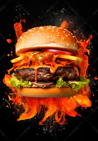 Imagem de um super hambúrguer completo 59