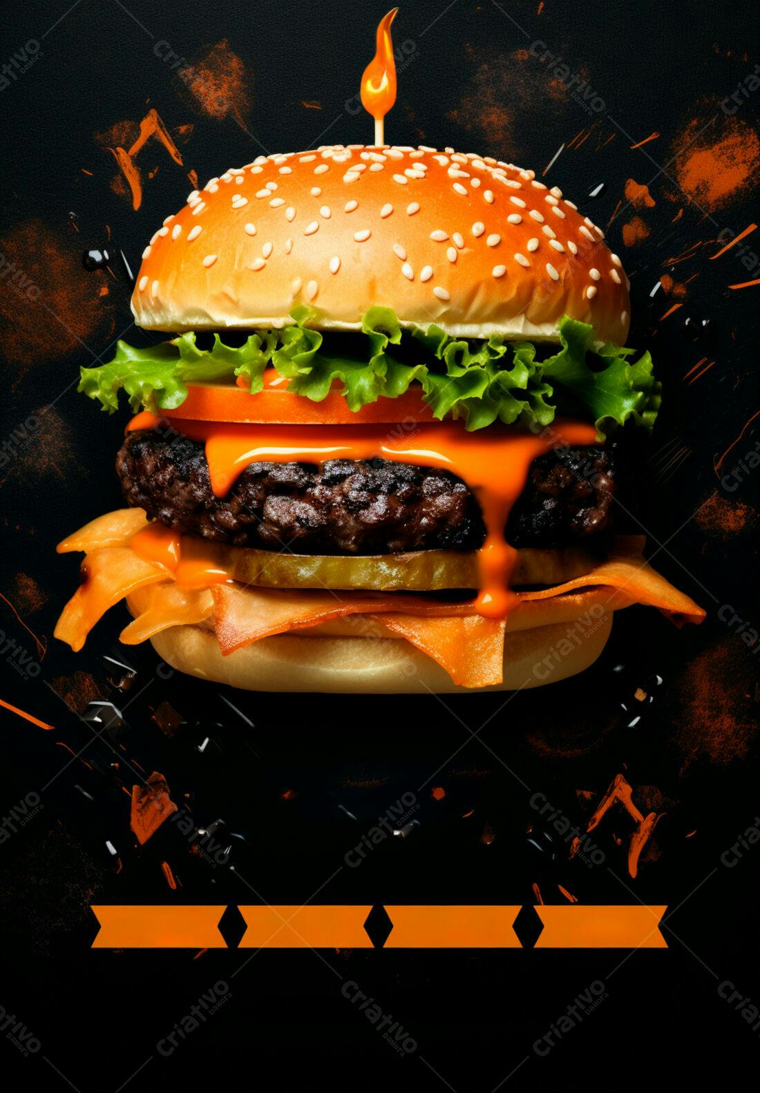 Hambúrguer Flamejante Queijo Laranja