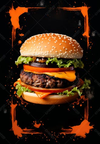 Imagem de um super hambúrguer completo 69