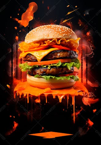 Imagem de um super hambúrguer completo 74