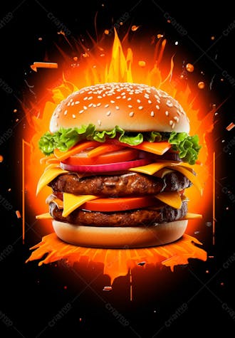 Imagem de um super hambúrguer completo 75