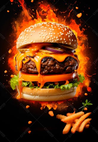 Imagem de um super hambúrguer completo 79