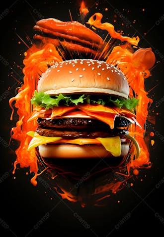 Imagem de um super hambúrguer completo 83