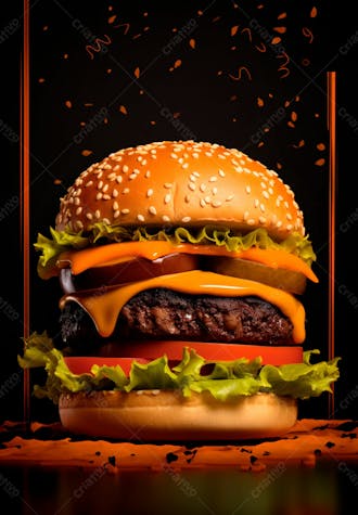 Imagem de um super hambúrguer completo 87