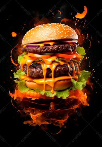 Imagem de um super hambúrguer completo 88