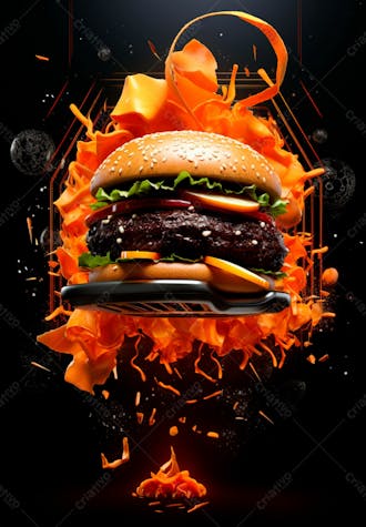 Imagem de um super hambúrguer completo 89