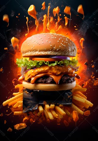 Imagem de um super hambúrguer completo 90