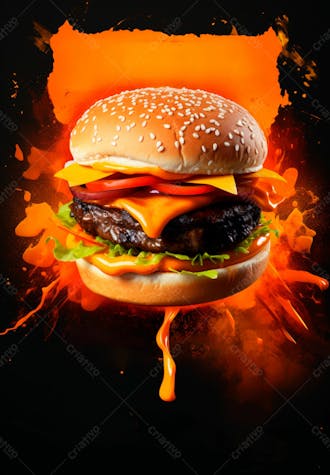 Imagem de um super hambúrguer completo 91