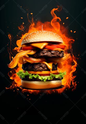 Imagem de um super hambúrguer completo 92