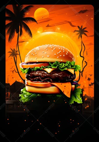 Imagem de um super hambúrguer completo 93