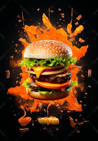 Imagem de um super hambúrguer completo 95