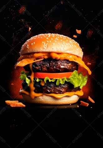 Imagem de um super hambúrguer completo 99