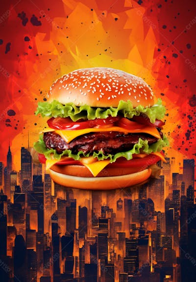 Imagem De Um Super Hambúrguer Completo 103