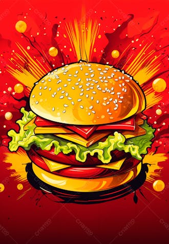 Imagem de um super hambúrguer completo 104