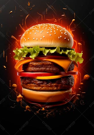 Imagem de um super hambúrguer completo 107