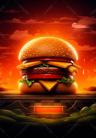 Imagem de um super hambúrguer completo 108