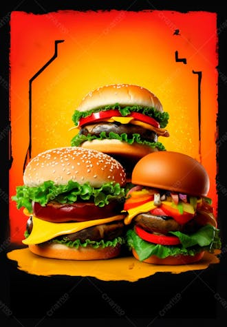 Imagem de um super hambúrguer completo 111