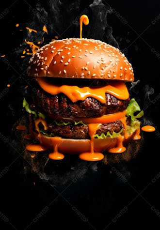 Imagem de um super hambúrguer completo 114