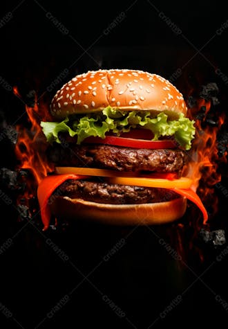 Imagem de um super hambúrguer completo 115