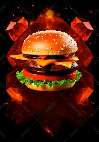 Imagem de um super hambúrguer completo 116