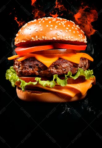 Imagem de um super hambúrguer completo 117