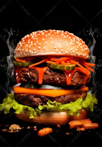 Imagem de um super hambúrguer completo 118