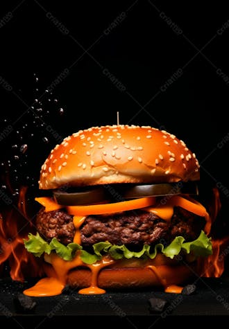 Imagem de um super hambúrguer completo 120
