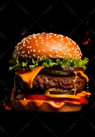 Imagem de um super hambúrguer completo 123