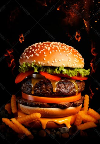 Imagem de um super hambúrguer completo 125