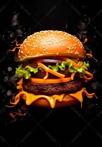 Imagem de um super hambúrguer completo 128